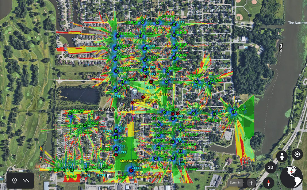 Carter Lake wifi map