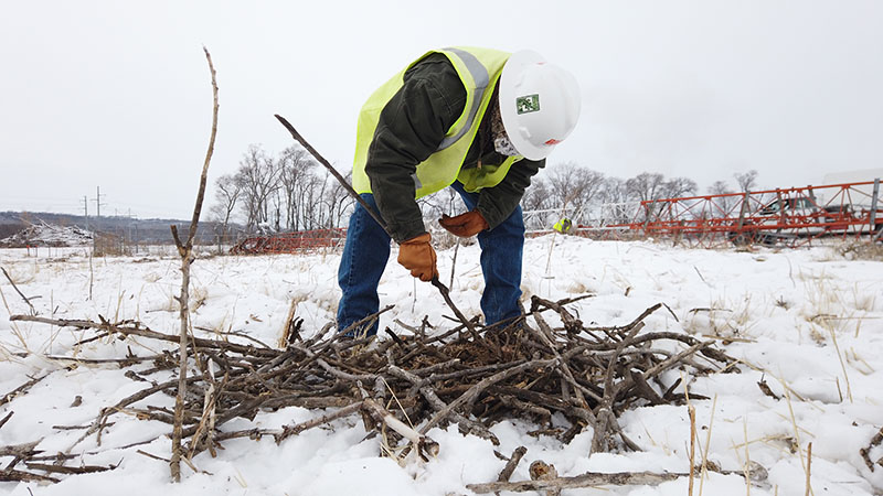 The osprey nest at Fort Calhoun Station after the meteorological tower was torn down.